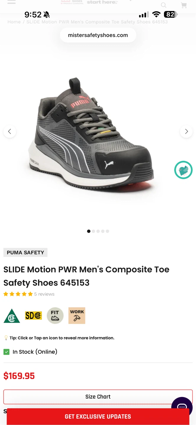 Puma Safety SLIDE Motion PWR Men's Composite Toe Safety Shoes