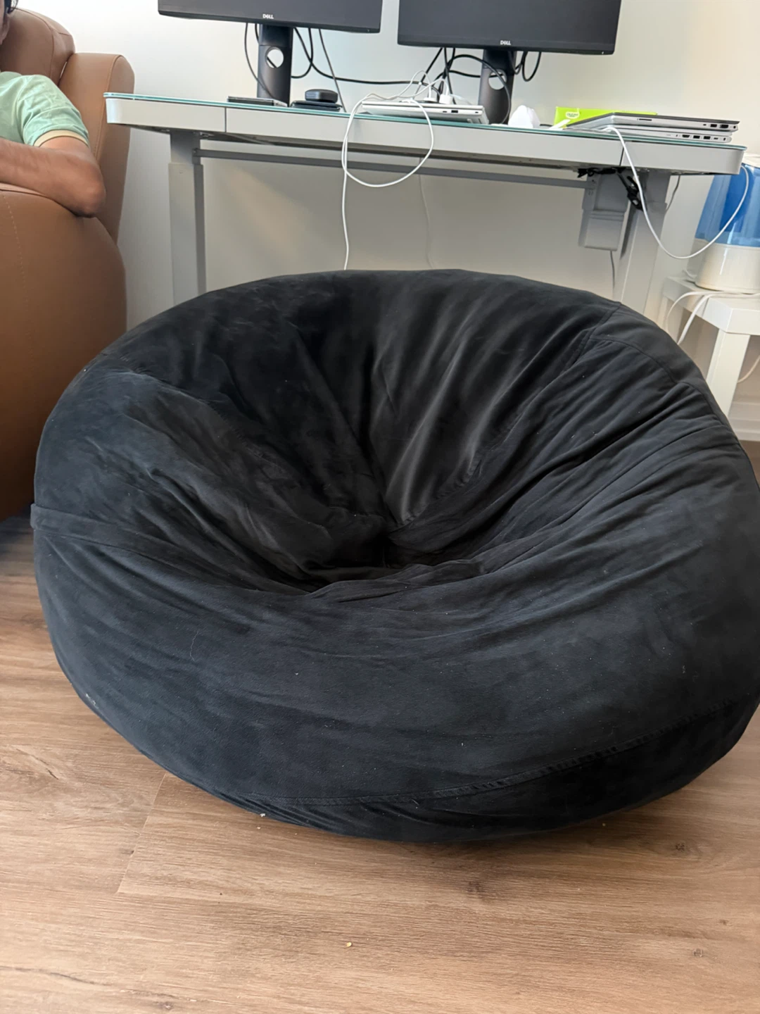 Black Velvet Bean Bag Chair