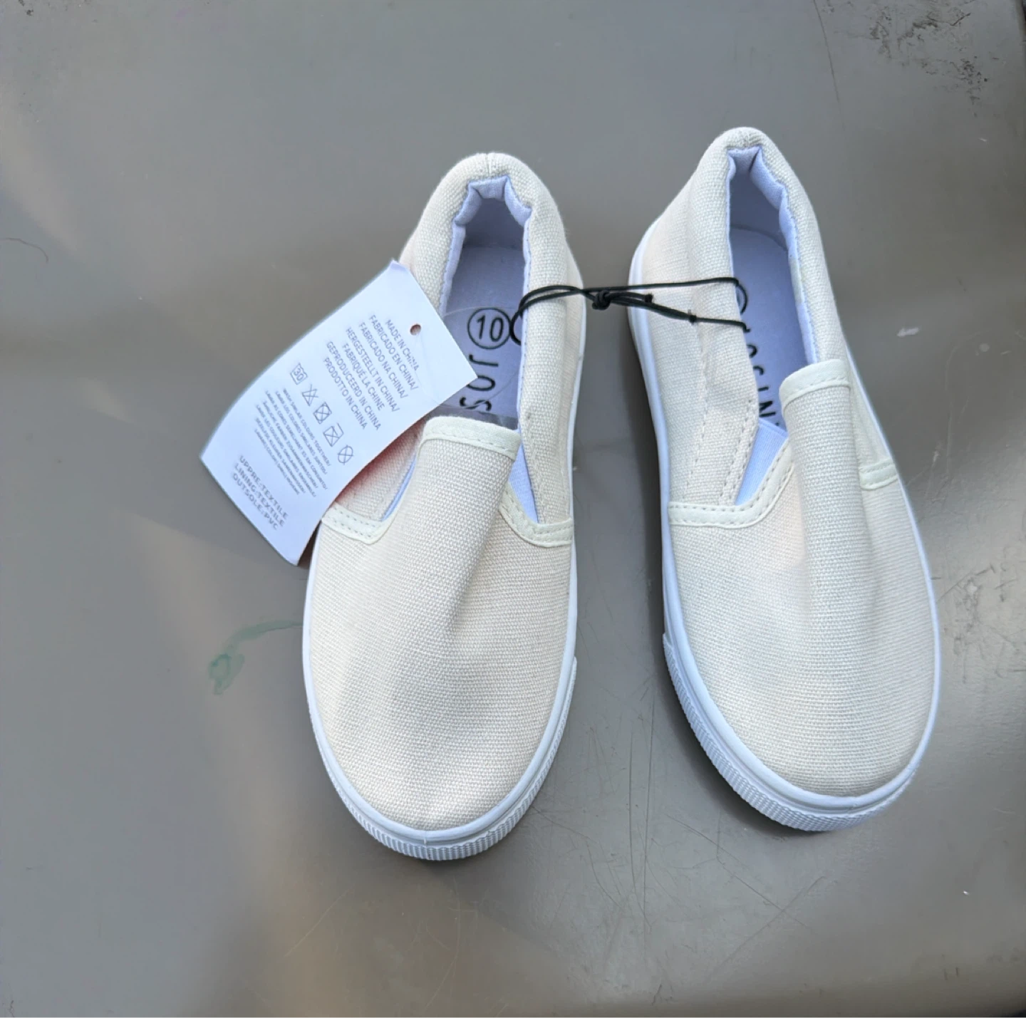 Size 10 Kids Slip-On Canvas Shoes