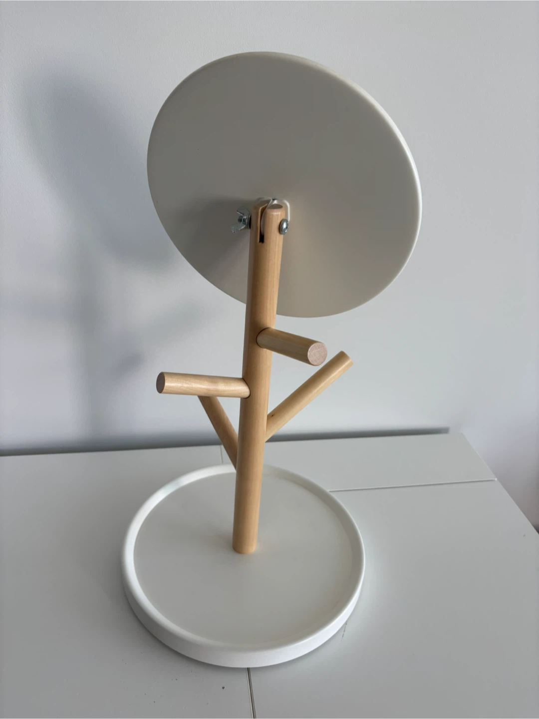 Tabletop Mirror with Wooden Stand and Tray - photo 2