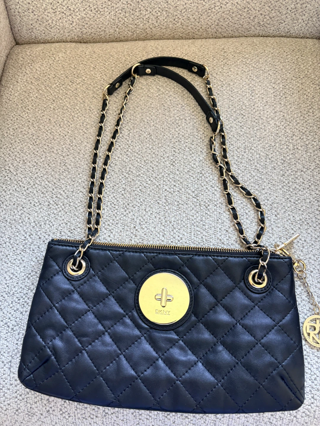 Leather DKNY shoulder bag