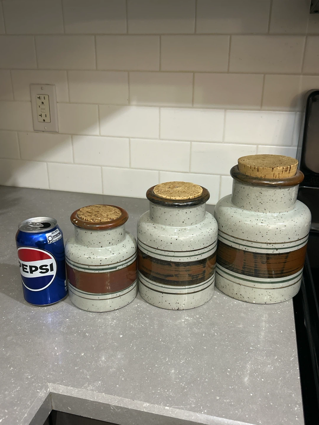 Ceramic Canister Set with Cork Lids