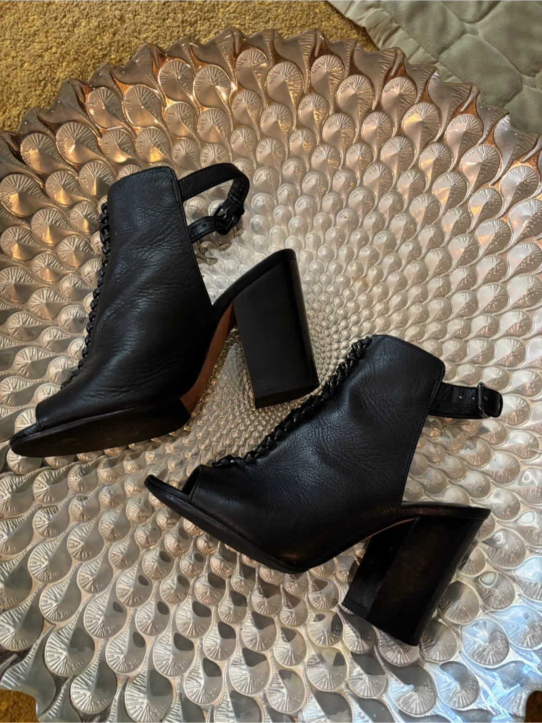 COACH Sanford Soft Milled Leather Booties - Black - Size 6.5 M