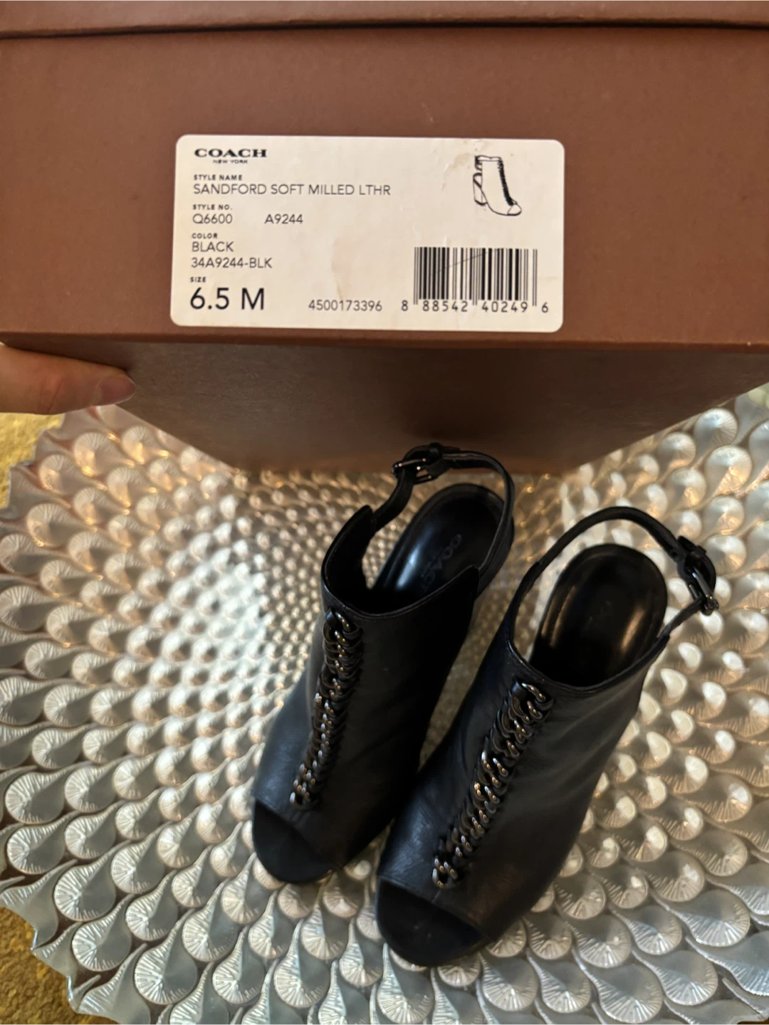 COACH Sanford Soft Milled Leather Booties - Black - Size 6.5 M - photo 3