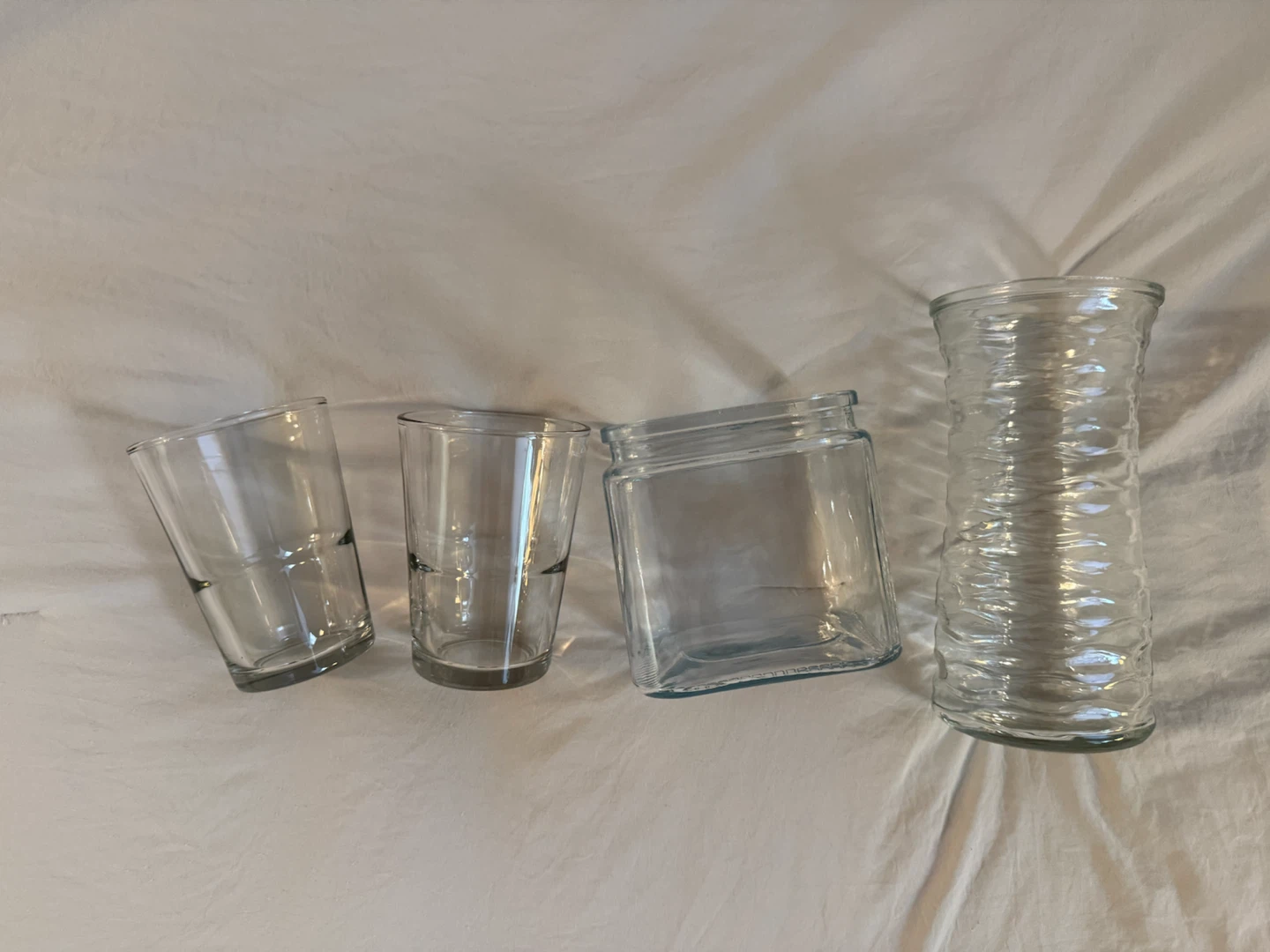 Set of 4 Glass Jars and Tumblers