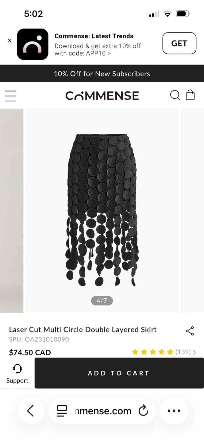 Commense Black Multi Circle Double Layered Skirt - photo 4