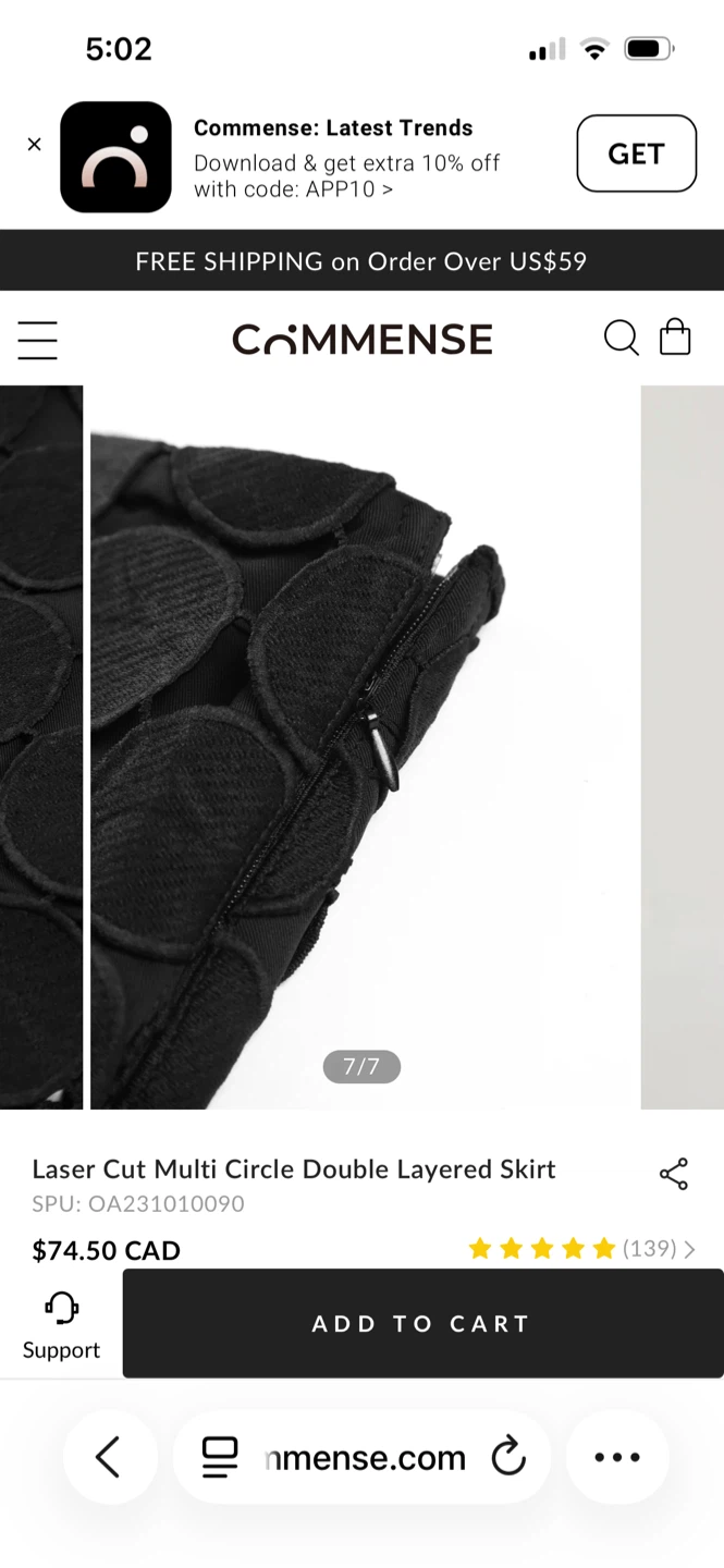 Commense Black Multi Circle Double Layered Skirt - photo 5