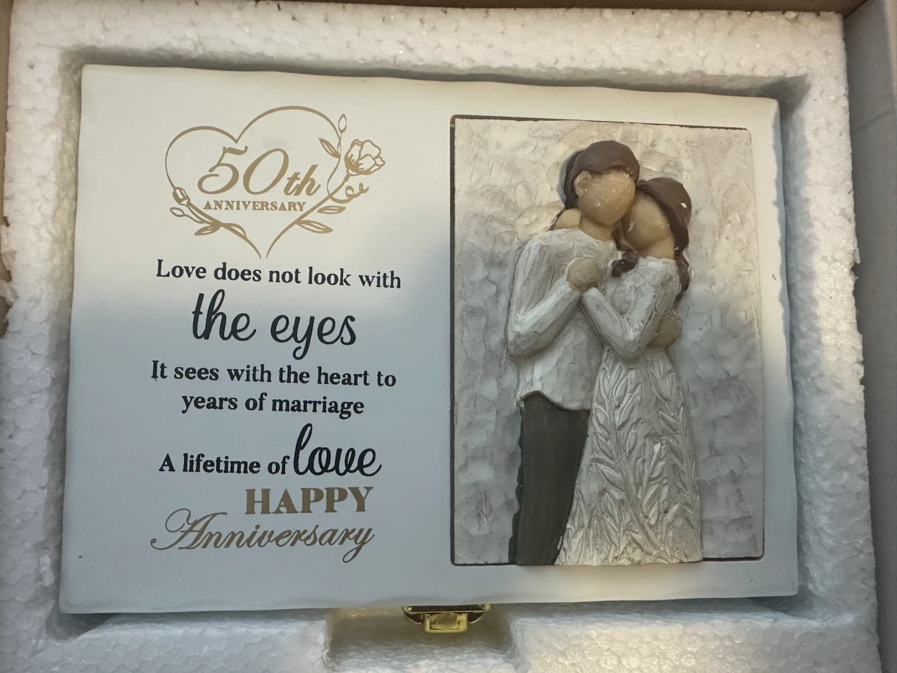 Nowizen 50th Wedding Anniversary Keepsake Box w/ 4x6 Photo Frame
