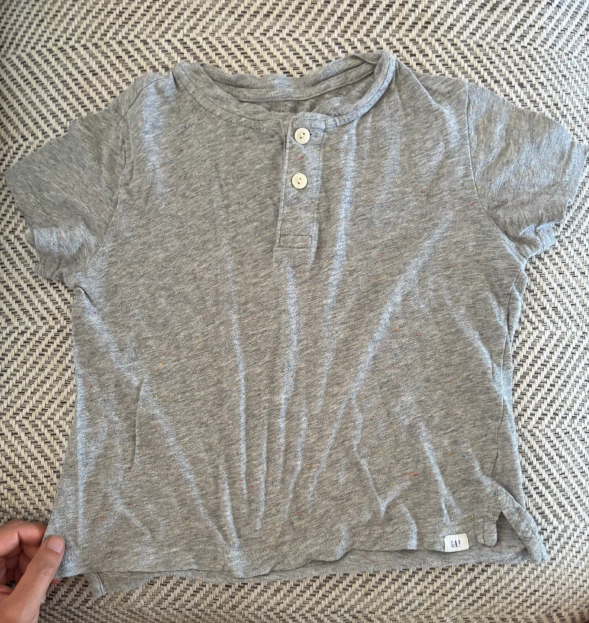 Gap Baby Grey Speckled Henley T-Shirt