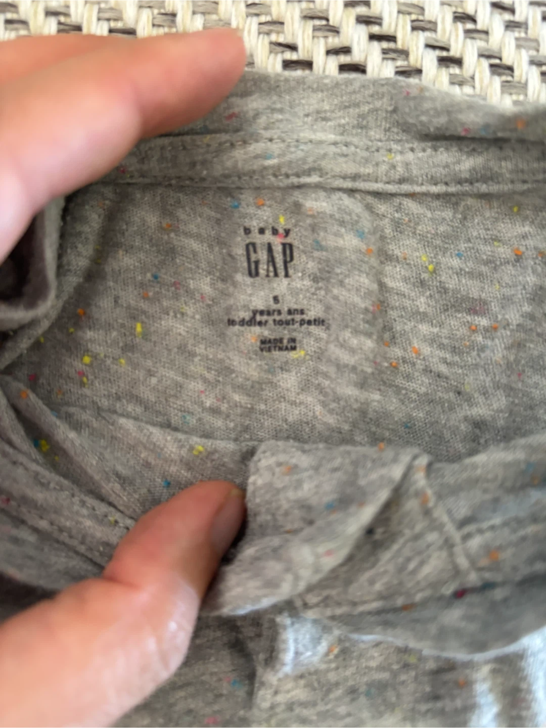 Gap Baby Grey Speckled Henley T-Shirt - photo 2