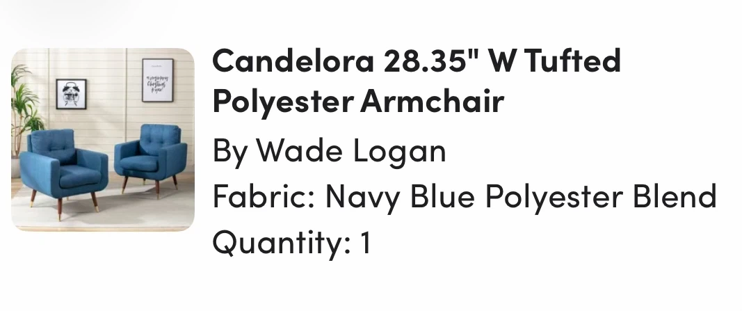 Armchair / Accent Chair - Navy Blue - photo 4