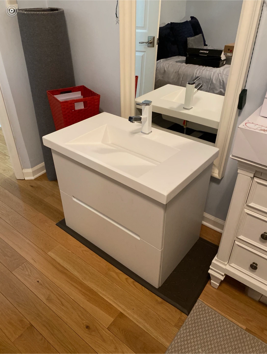 Hanging bathroom cabinet with sink. 31 inch . - photo 2