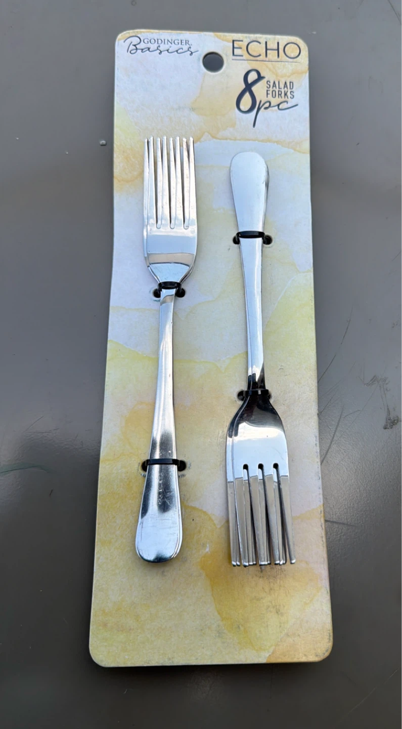 Godinger Basics Echo 8-Piece Salad Fork Set