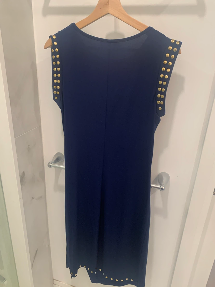 MICHAEL KORS Navy Blue Studded Sheath Dress - Size M - photo 4