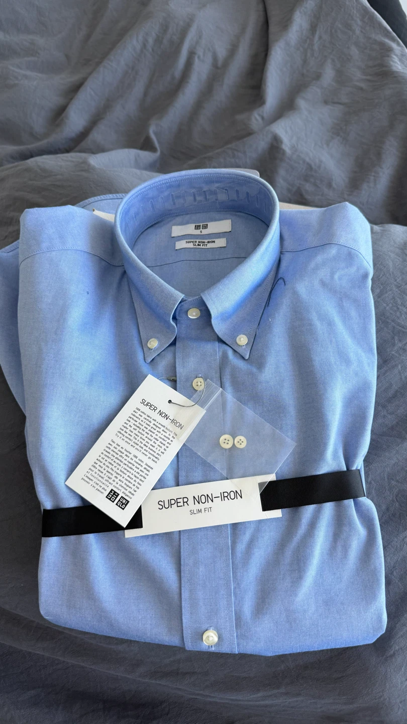 UNIQLO Super Non-Iron Slim Fit Dress Shirt - Light Blue