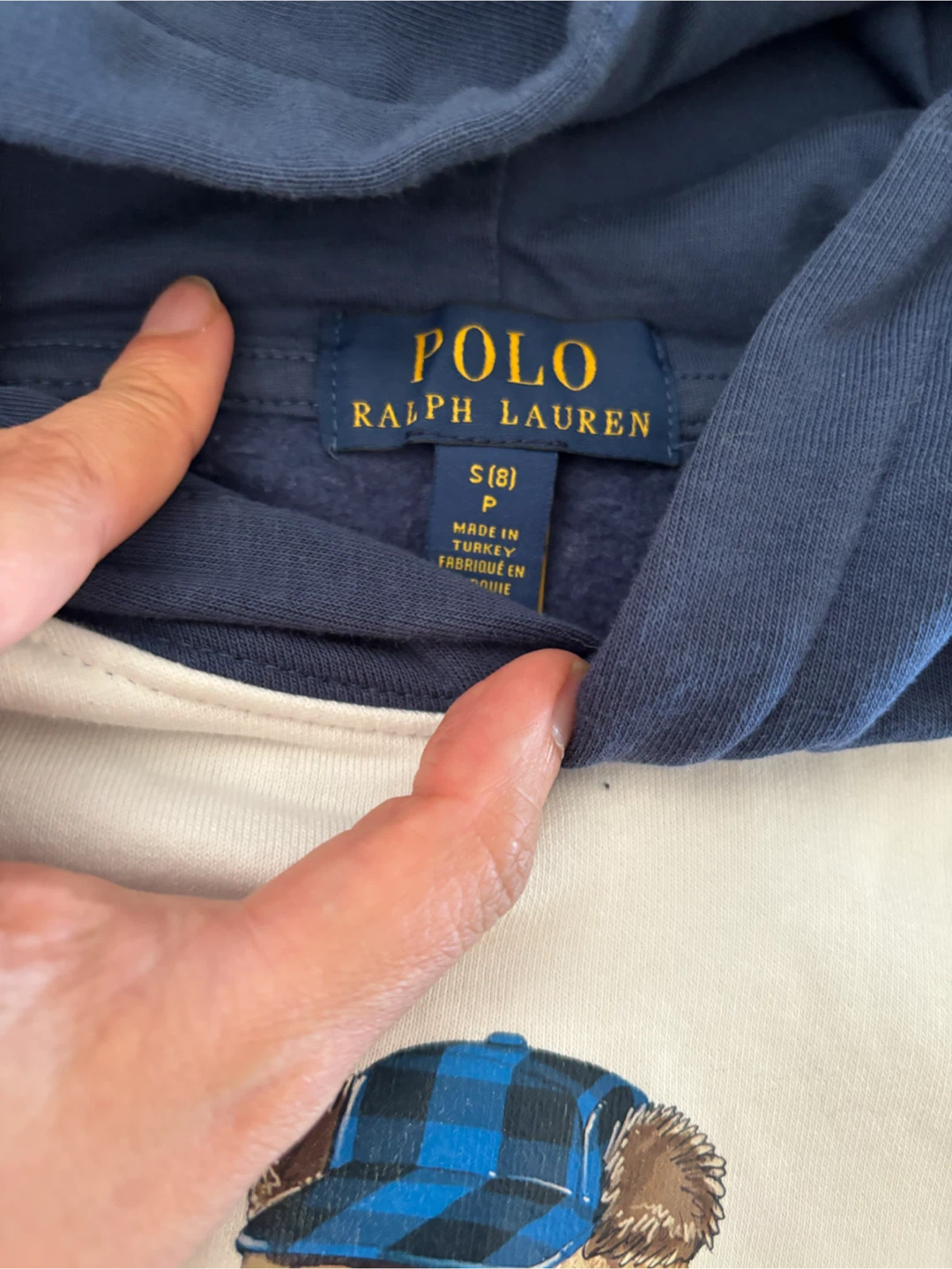 Polo Ralph Lauren Bear Hoodie Size S (8)