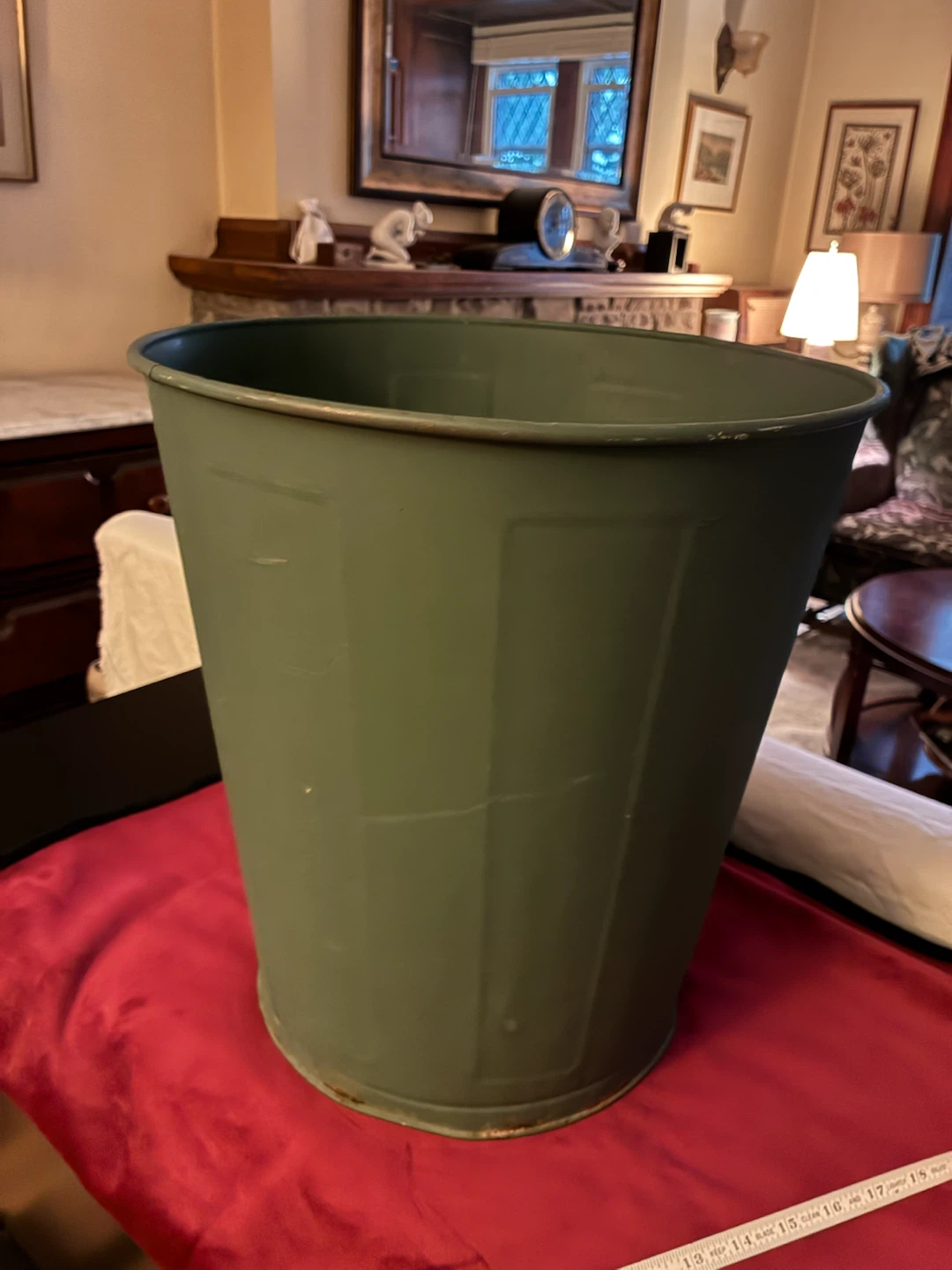 Vintage GSW Mid-Century Industrial Metal Trash Can  MCM