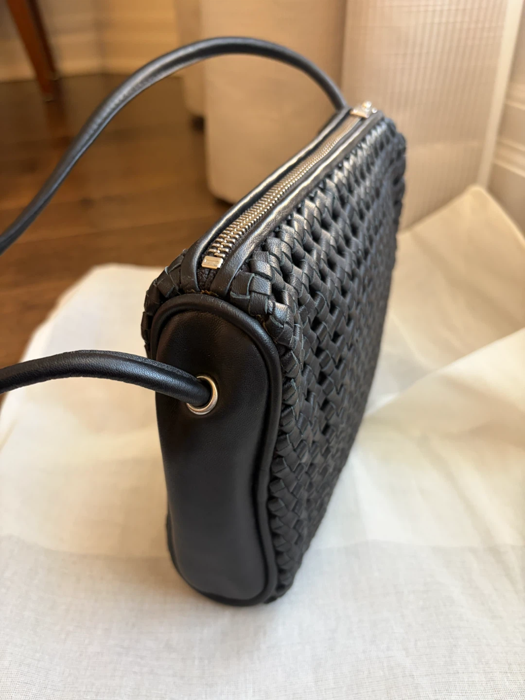 COS Woven Leather Shoulder Bag