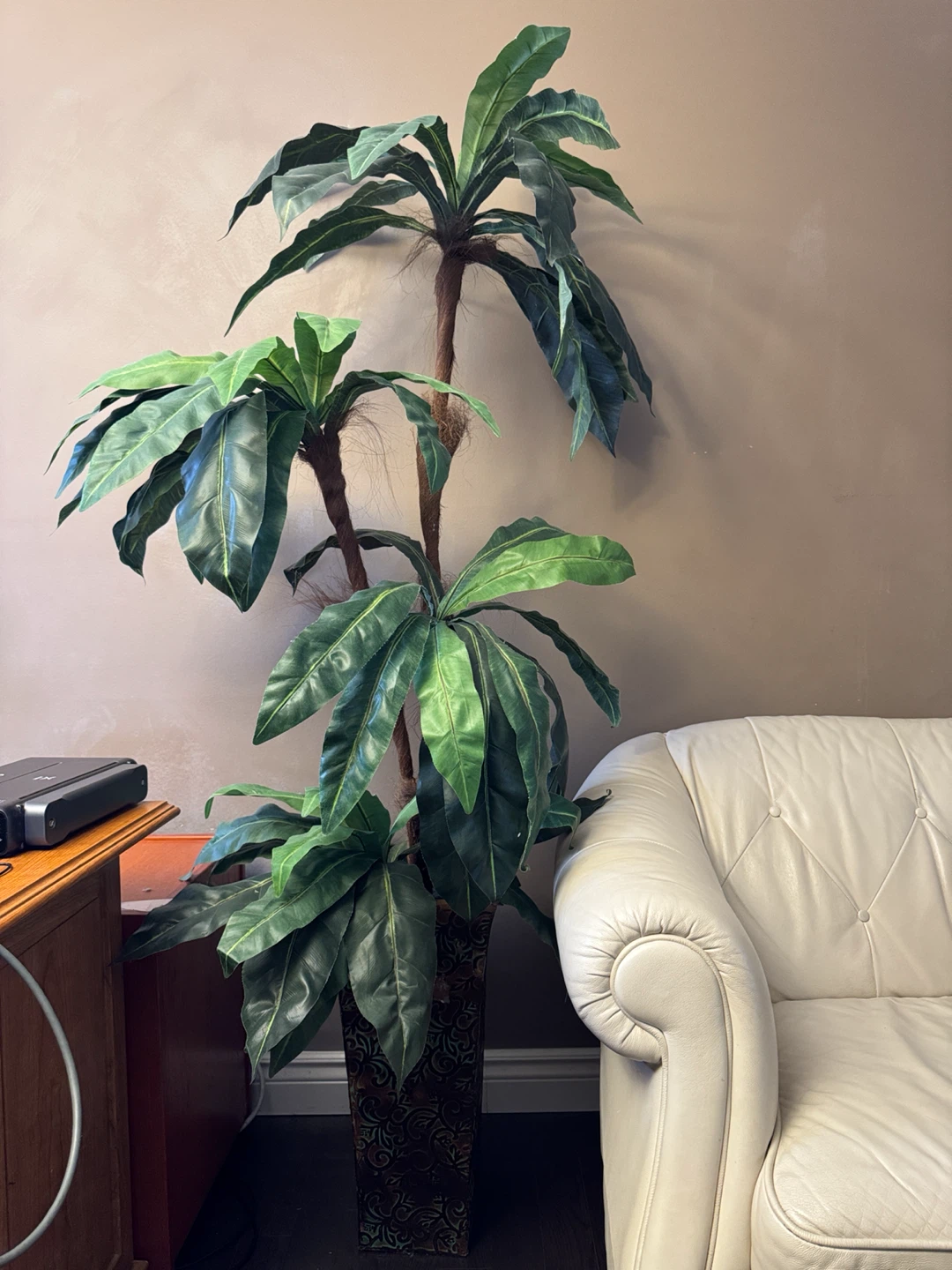 Tall Artificial Palm Tree in Decorative Planter