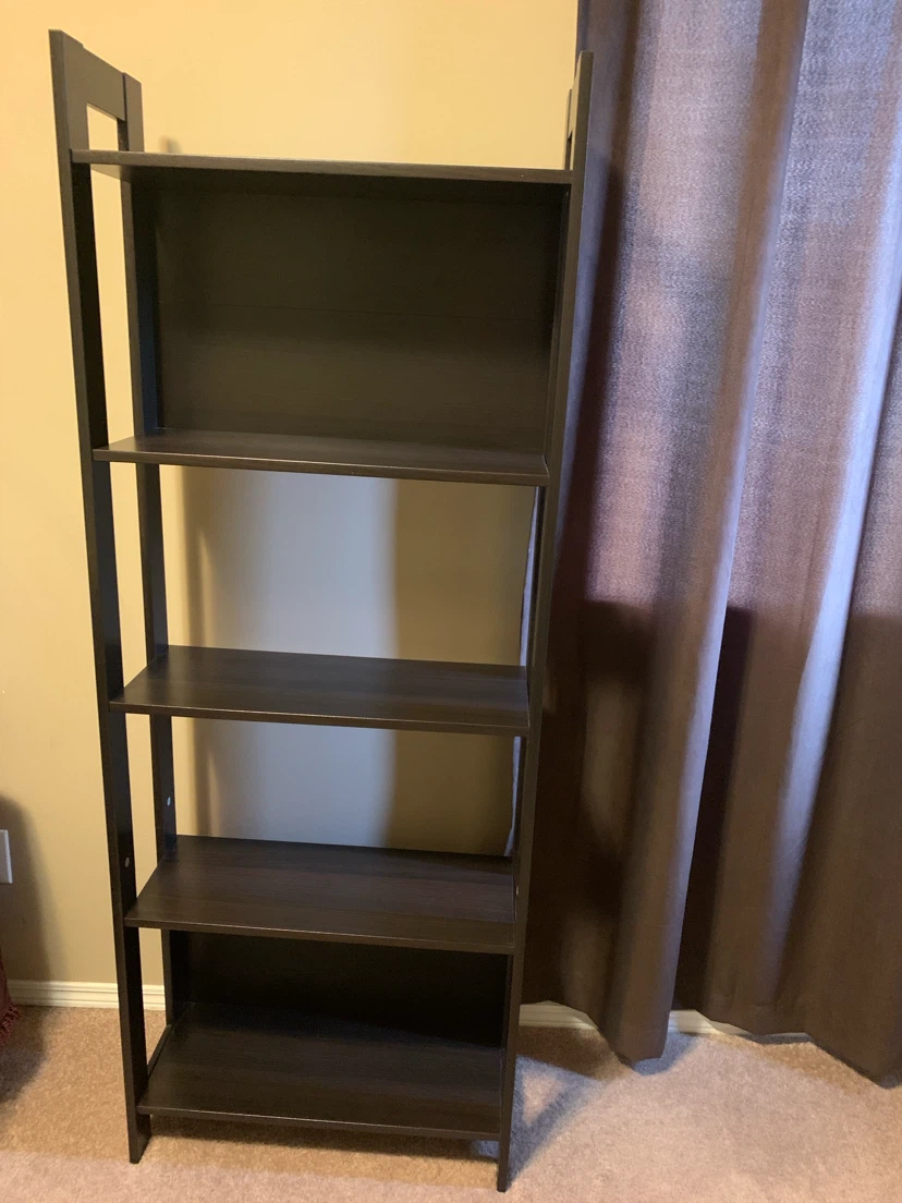 Dark Brown Ladder Bookshelf