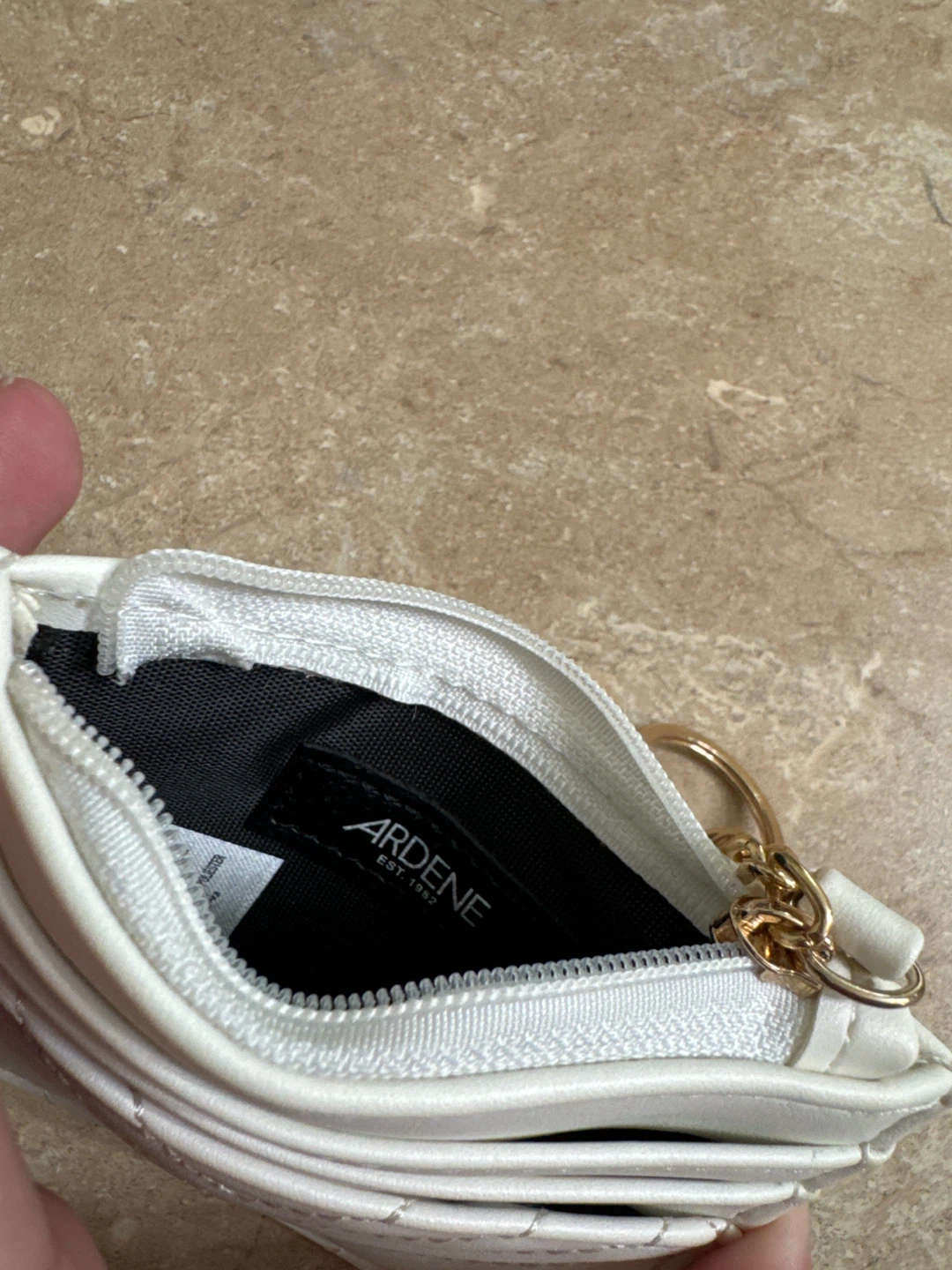 White Card Holder with Zipper Pocket and Keychain - photo 3
