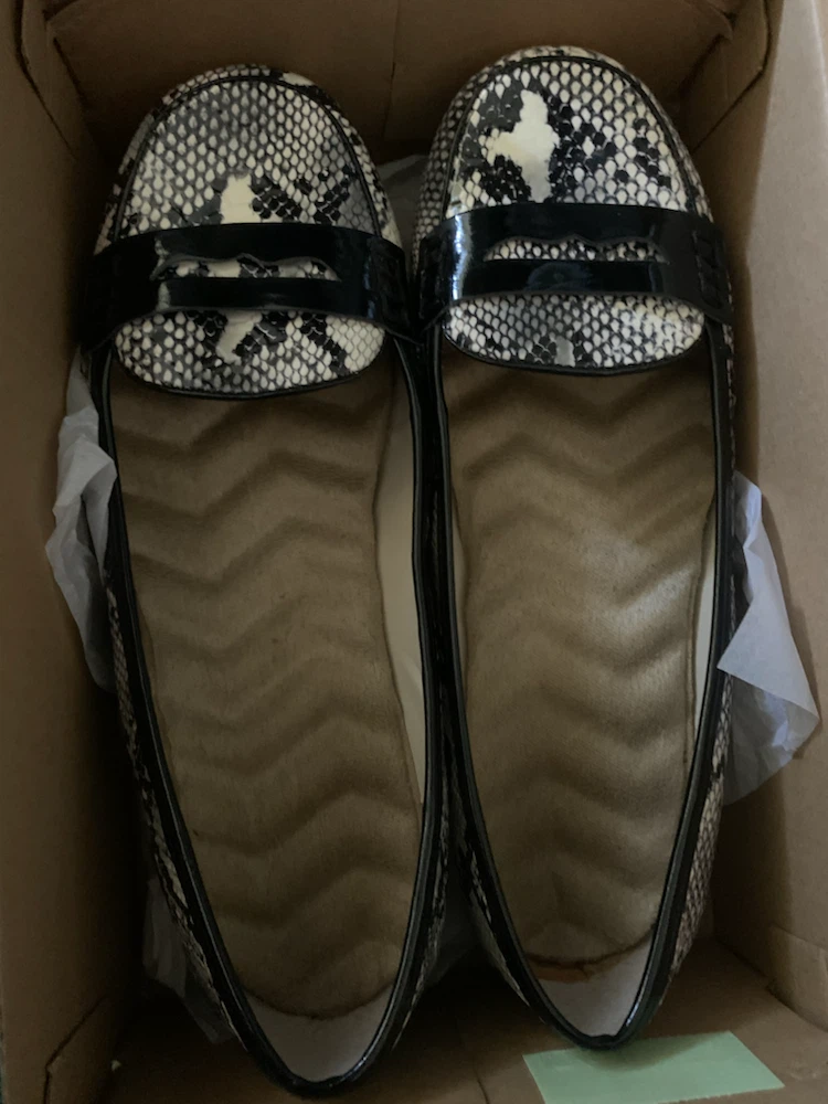 Women's Snakeskin Loafers Size 8