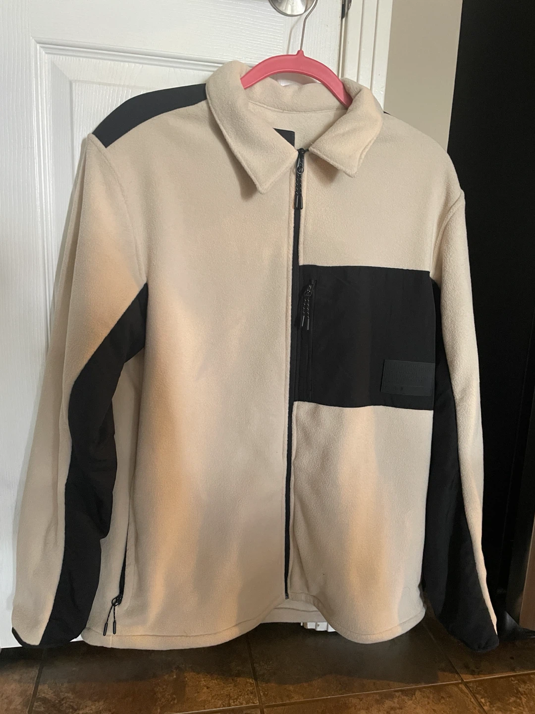 H&M Fleece Jacket - Beige/Black - Size M
