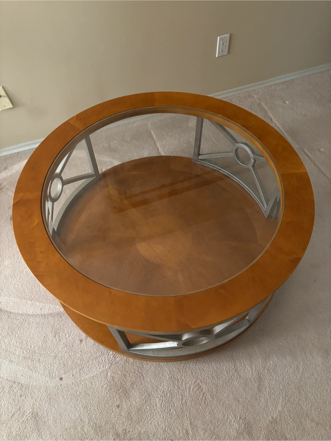 Round Coffee Table with Glass Top - photo 2