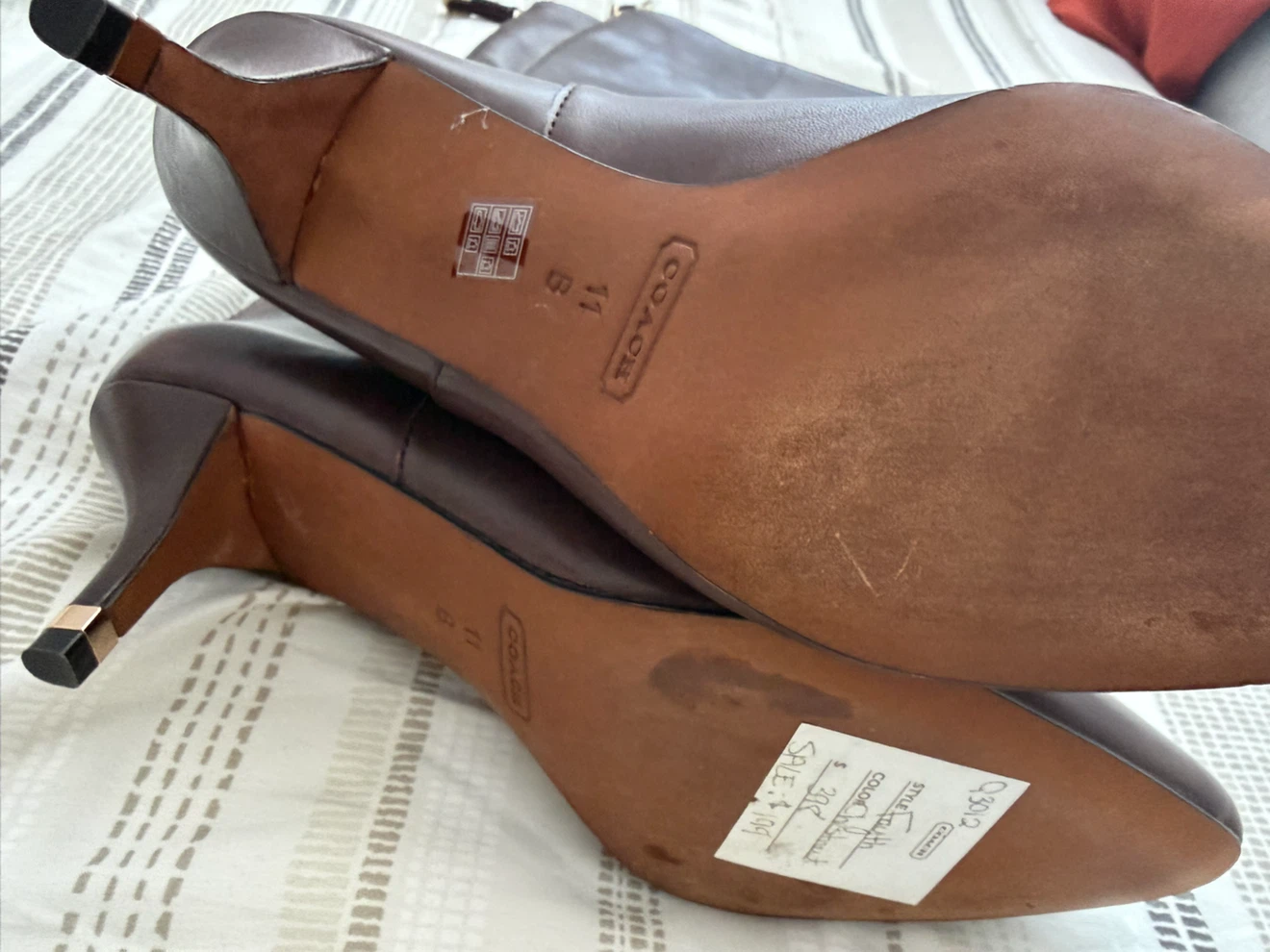 Coach Brown Leather Knee-High Boots Size 11 - photo 2