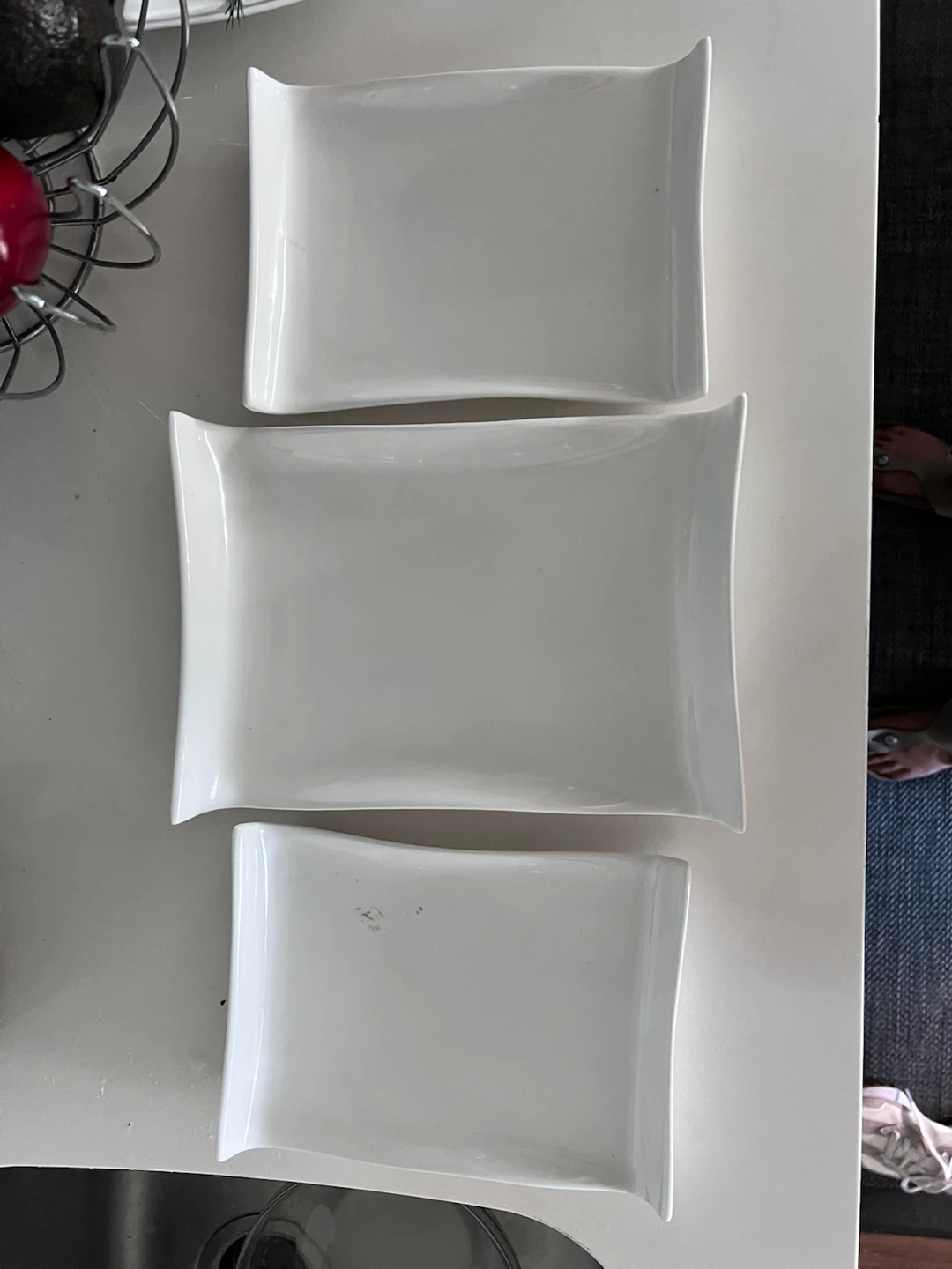 White Serving Platters - Set of 3 - photo 3