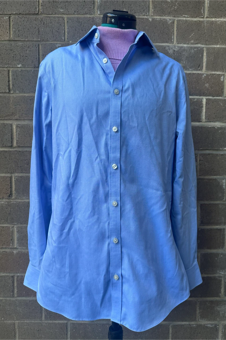 Charles Tyrwhitt Cornflower Blue Shirt Sz 16/34 Torn Sleeve