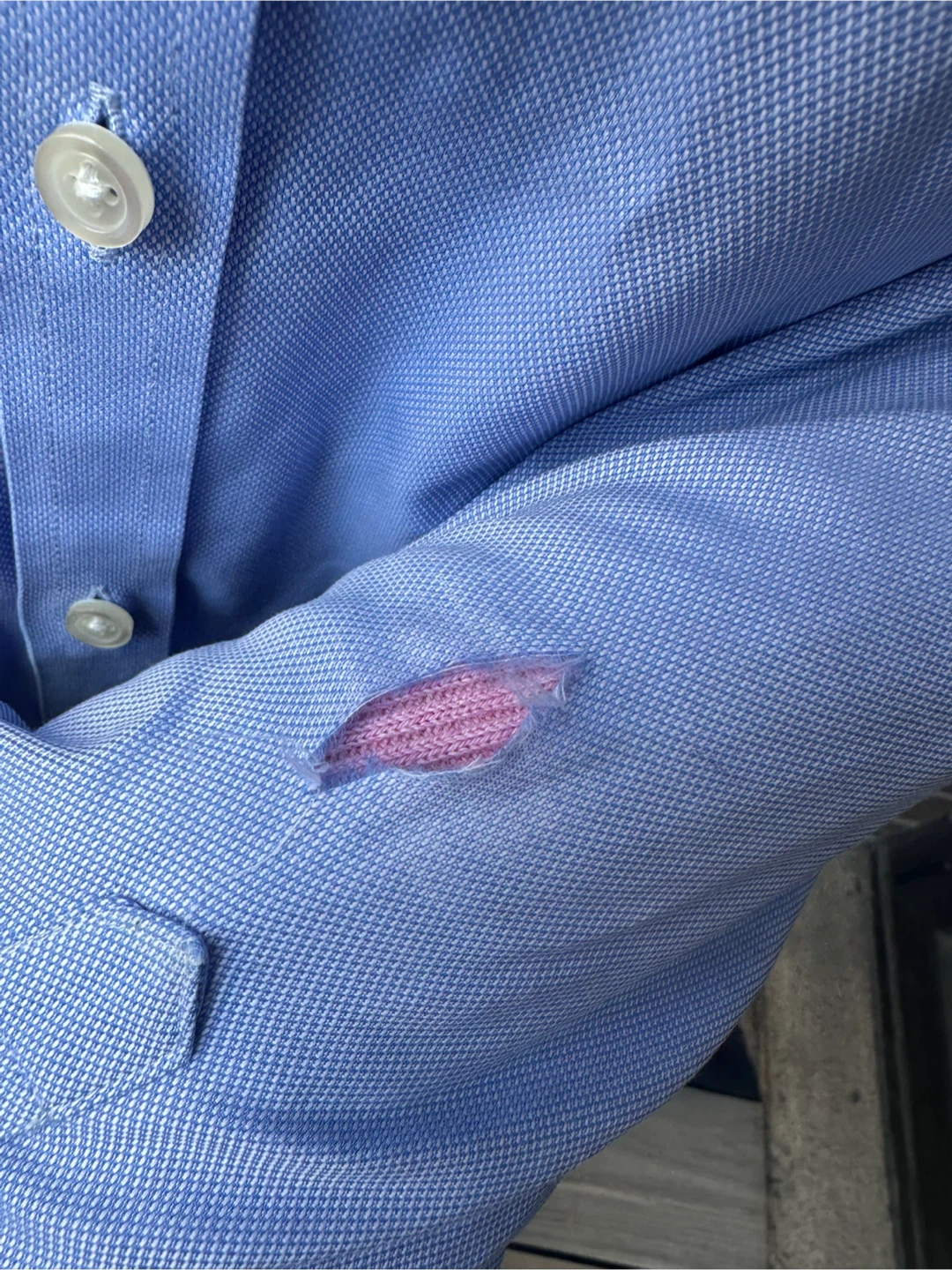 Charles Tyrwhitt Cornflower Blue Shirt Sz 16/34 Torn Sleeve - photo 2