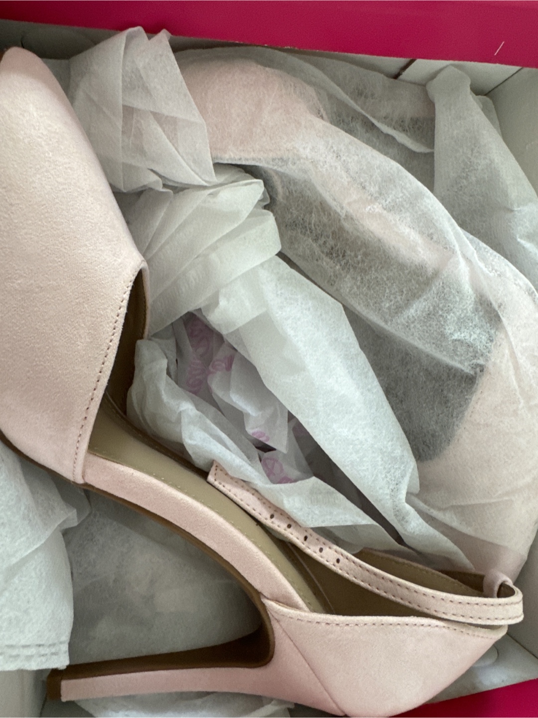 Pink Suede Heels - size 8