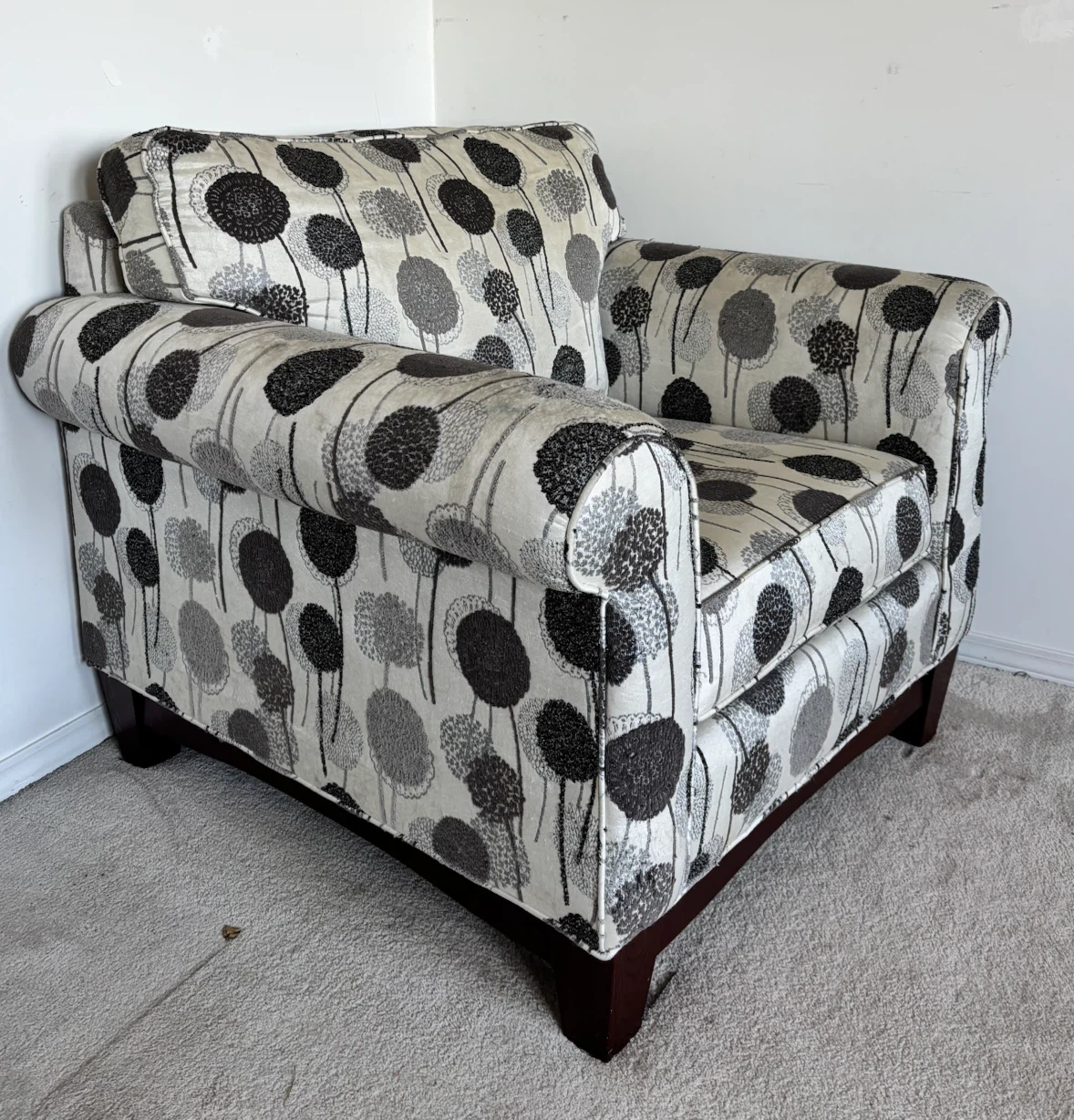 Accent Armchair with Floral Pattern