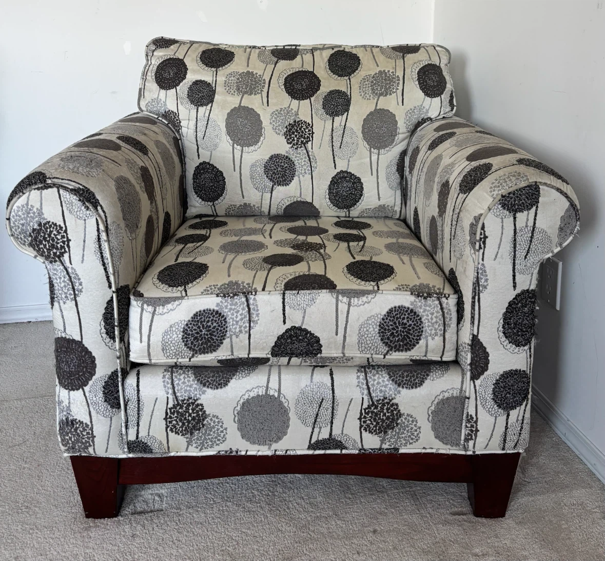 Accent Armchair with Floral Pattern - photo 2
