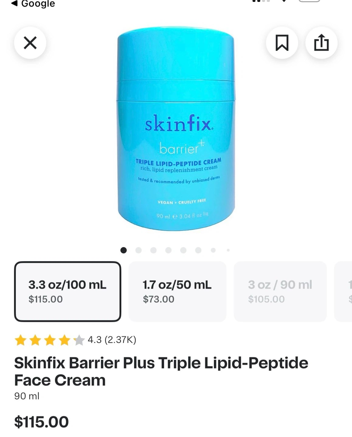 Skinfix Barrier+ Triple Lipid-Peptide Cream 100ml - photo 2