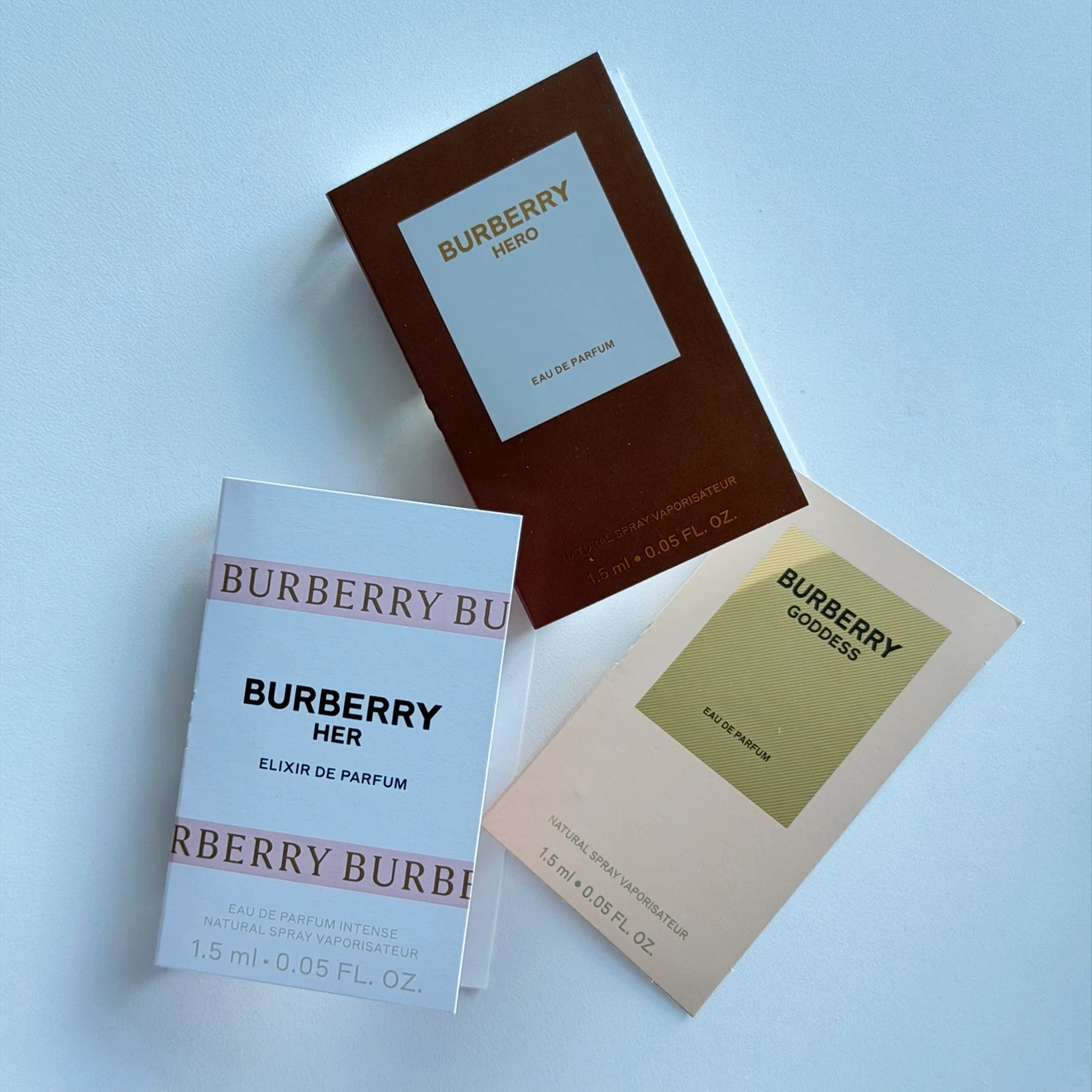 Burberry Perfume Sampler Set - Hero, Her Elixir, Goddess