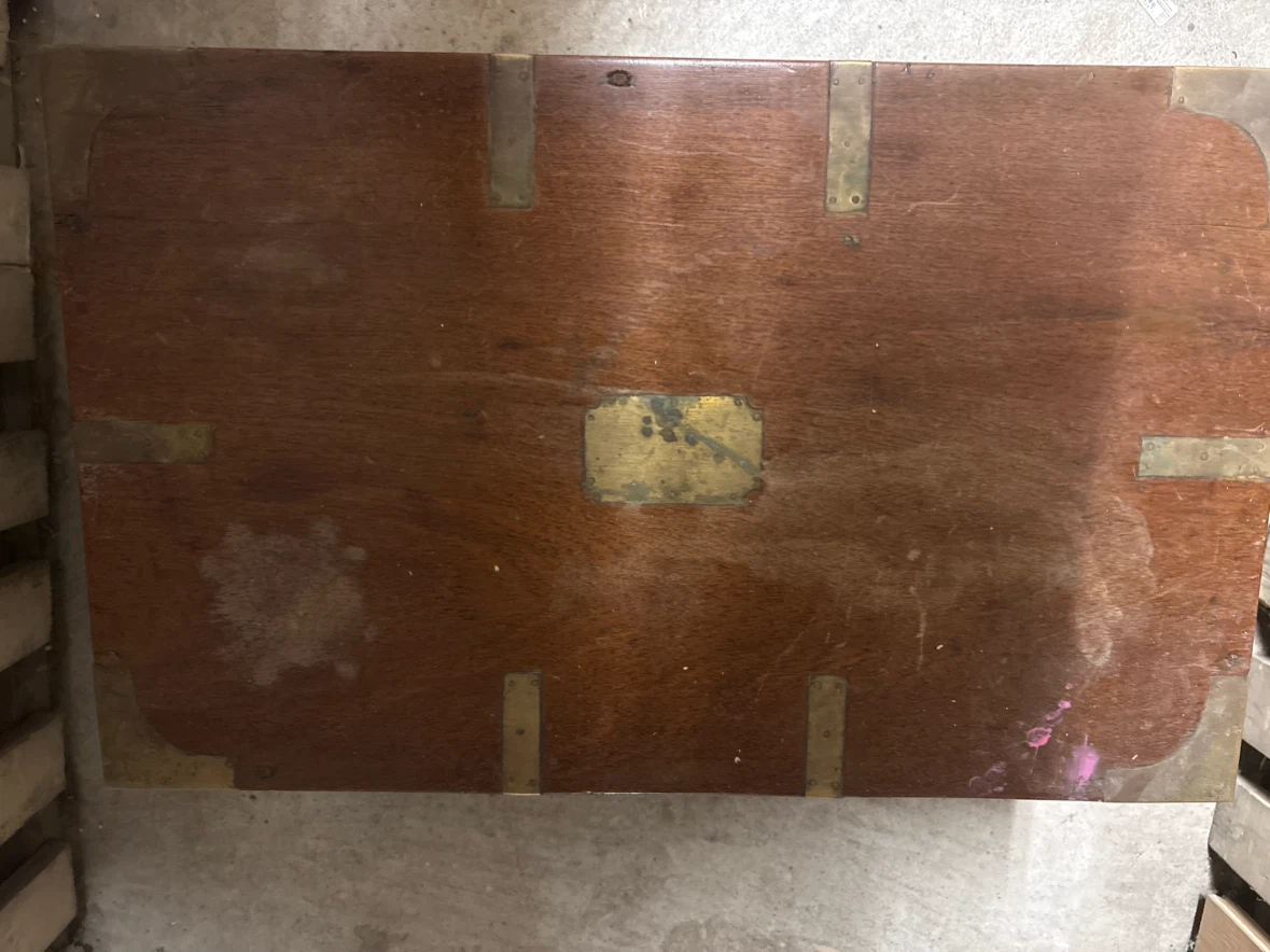 Vintage Wooden Lap Desk with Brass Accents - photo 2