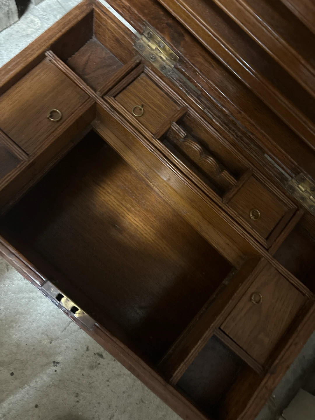 Vintage Wooden Lap Desk with Brass Accents - photo 3