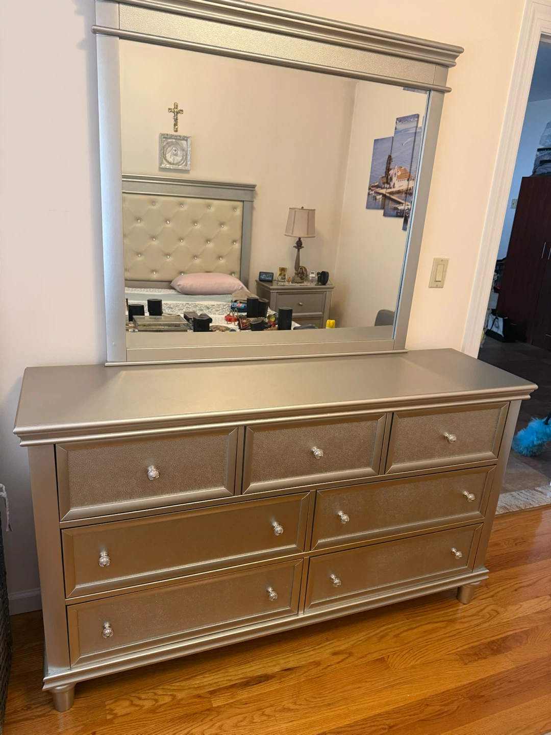 Silver Dresser with Mirror - photo 2