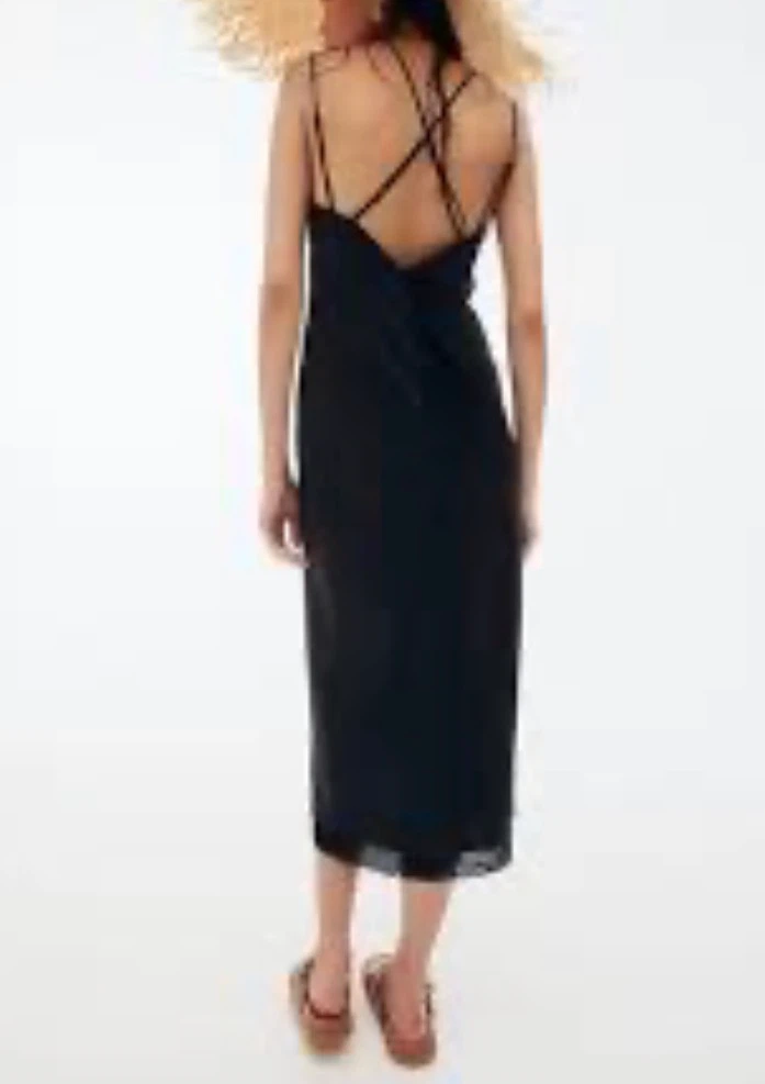 H&M Black Satin Slip Dress - photo 3