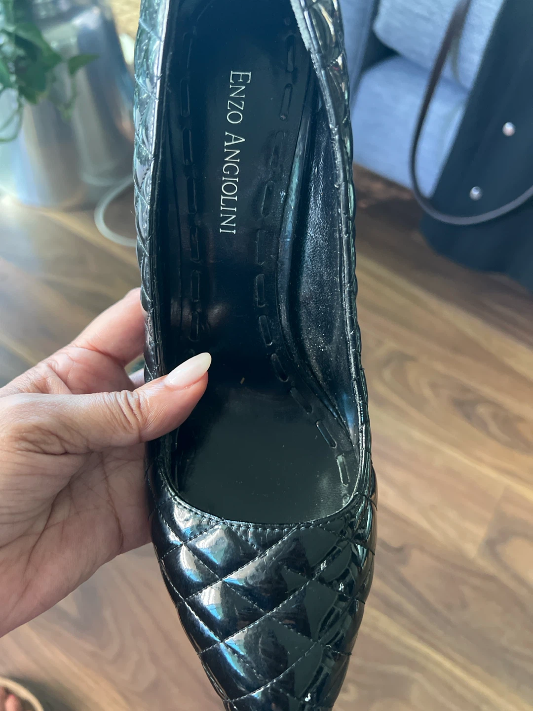 Enzo Angiolini Black Quilted Patent Pumps - photo 4