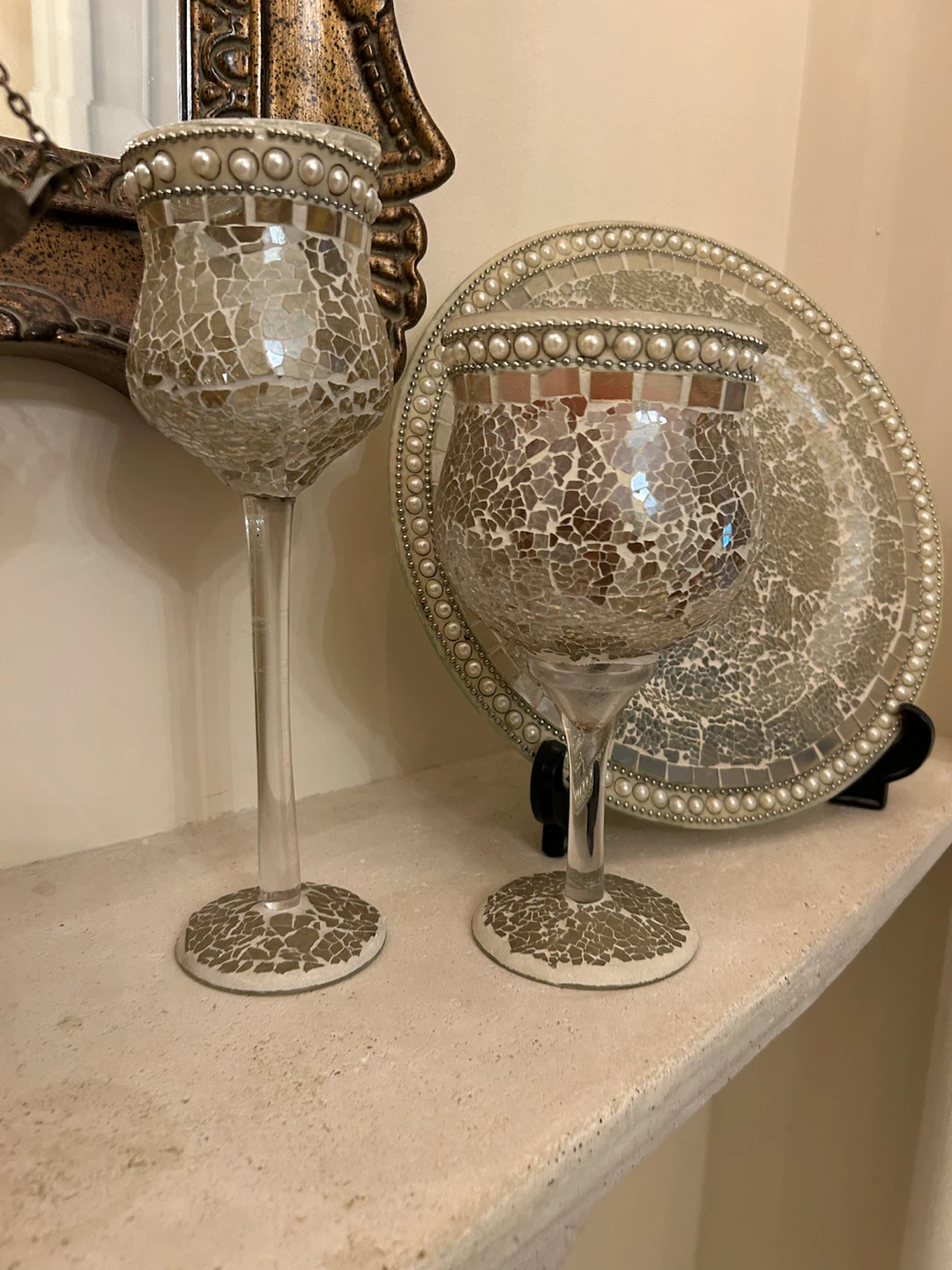 Mosaic Glass and Pearl Decorative Set - photo 3