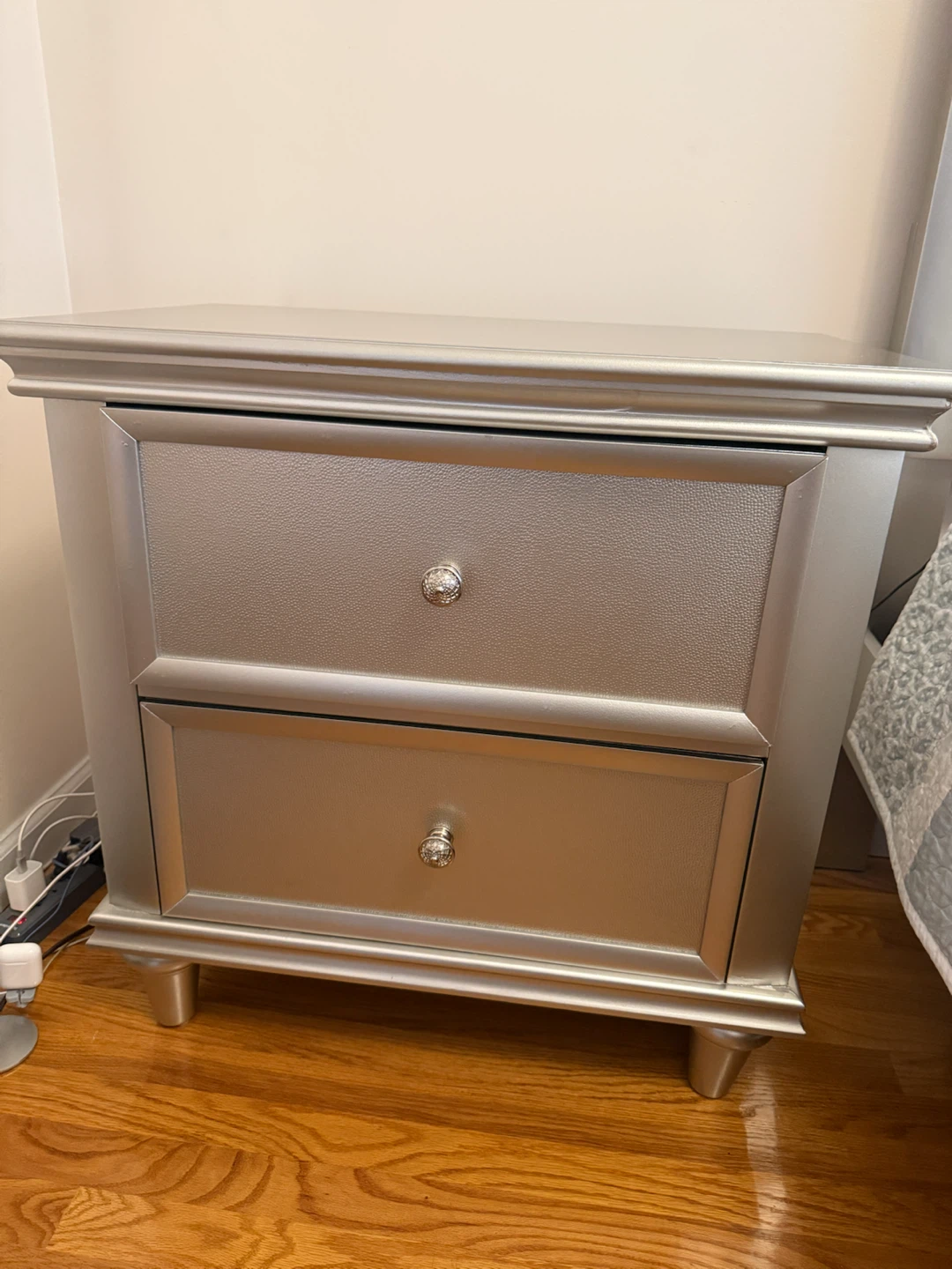 Silver 2-Drawer Nightstand - photo 3
