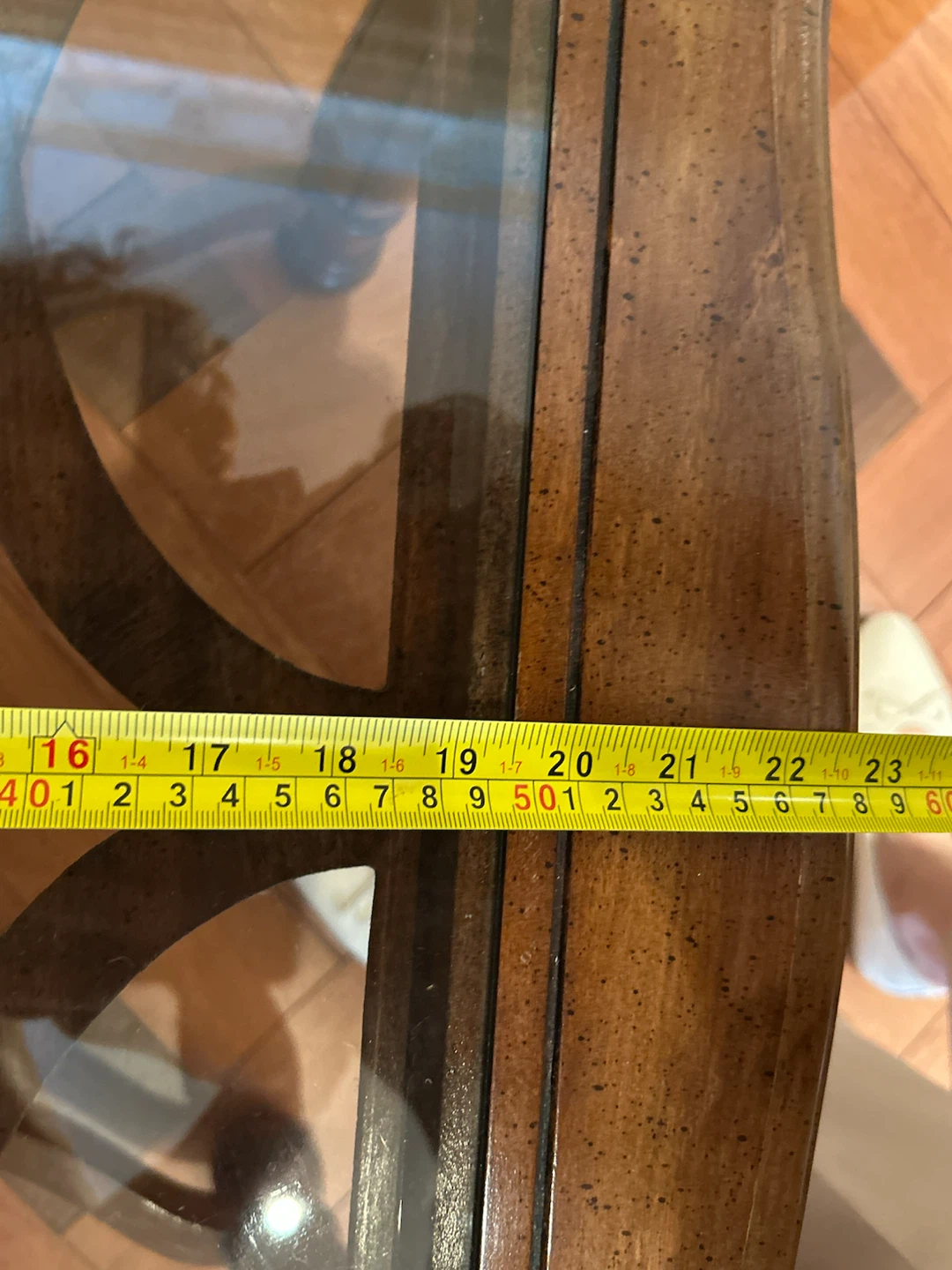 Wooden End Table with Glass Top - photo 5