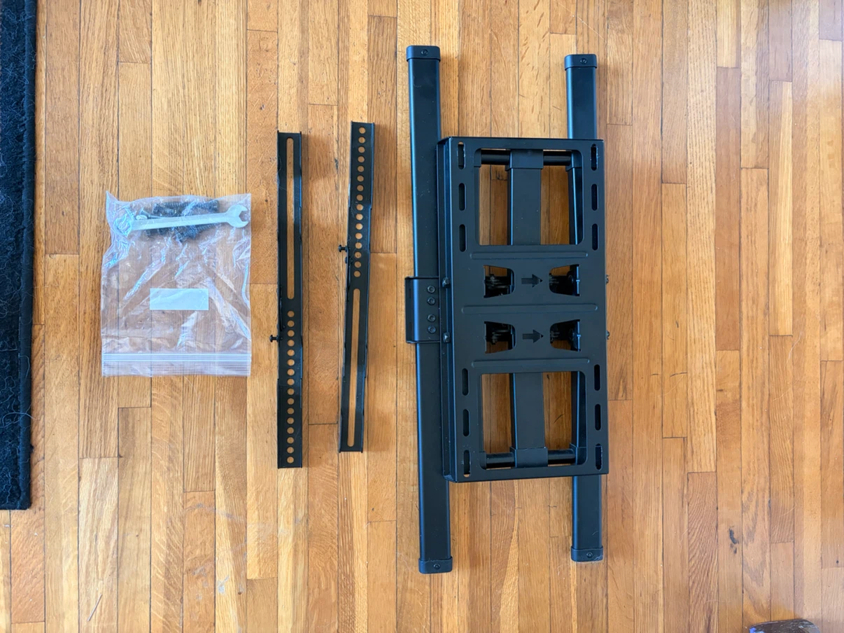 Black Metal TV Wall Mount with Hardware