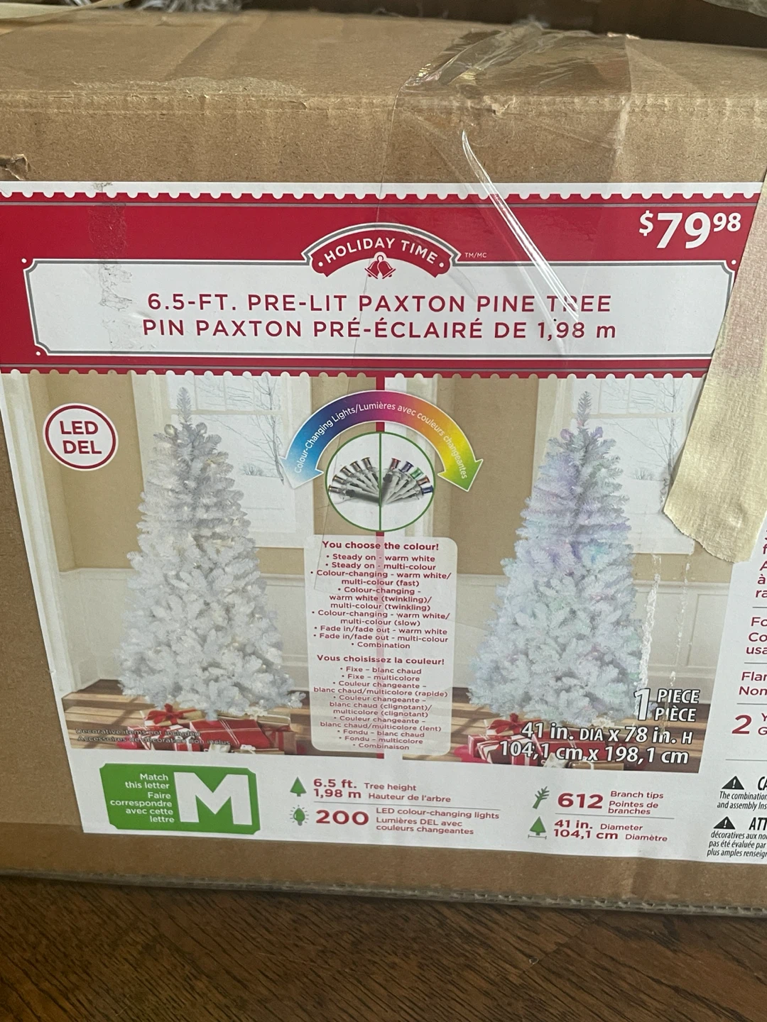 Holiday Time 6.5-FT Pre-Lit Paxton Pine Tree