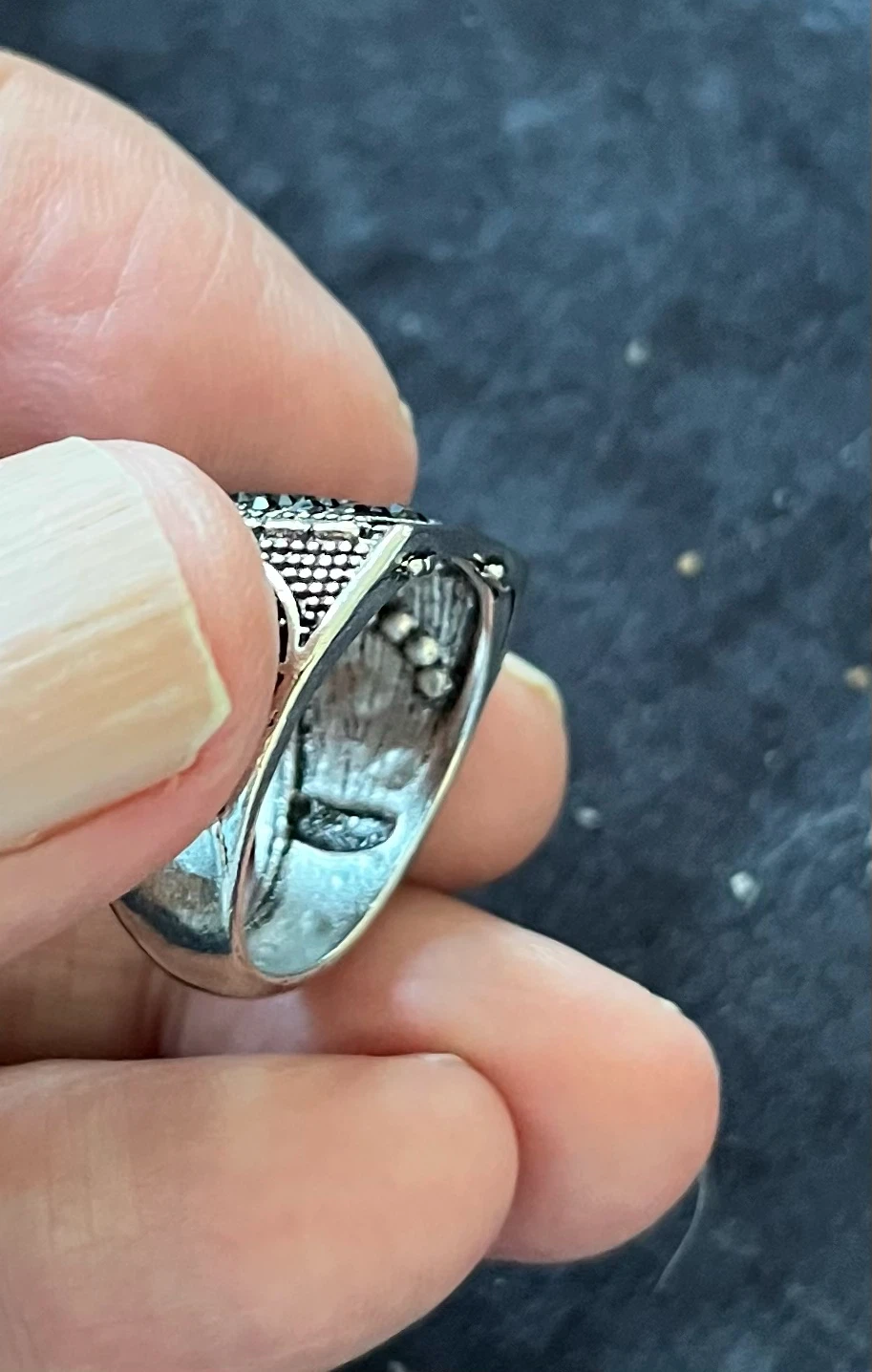 Men's handmade Ring with Black Stones - photo 3