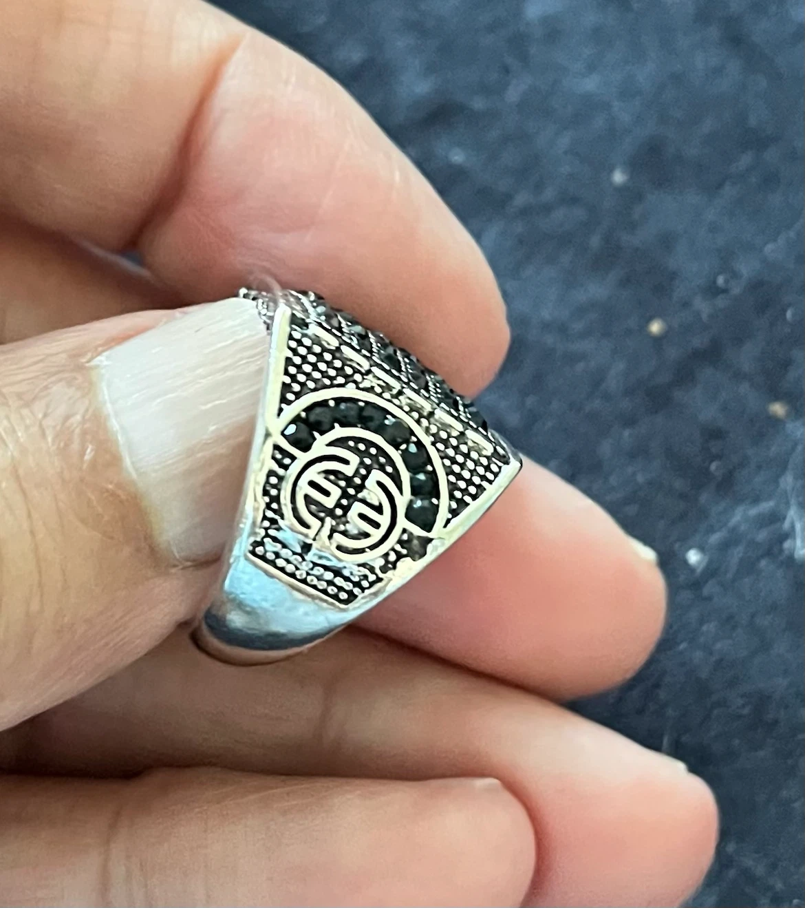 Men's handmade Ring with Black Stones - photo 4