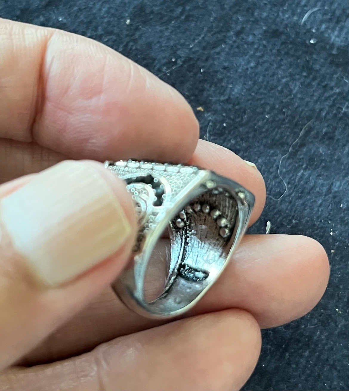 Men's handmade Ring with Black Stones - photo 5